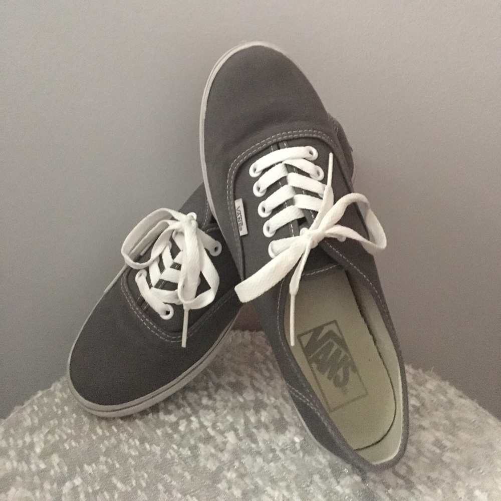 Vans Authentic Grey Lo Pro Canvas Skate Shoe